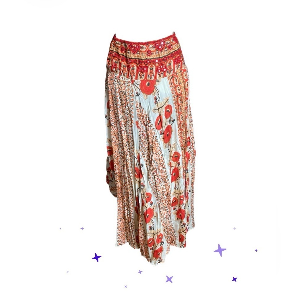Free People Easy to Love 2 Piece Multicolor Floral Maxi Skirt size 2 - Picture 4 of 12